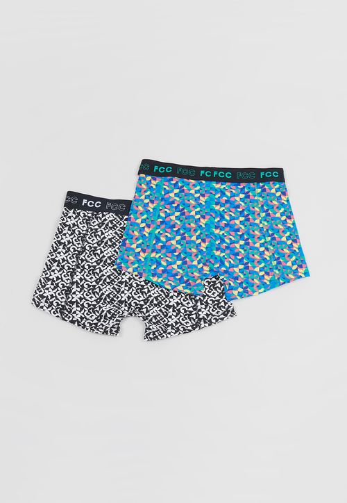 Bóxer Hombre Bipack Print Negro/Azul