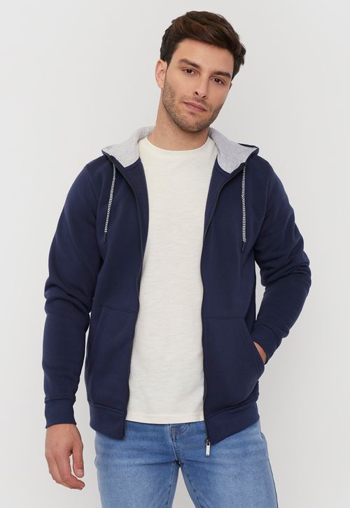 Polerón Hombre Full Zipper Clásico Navy