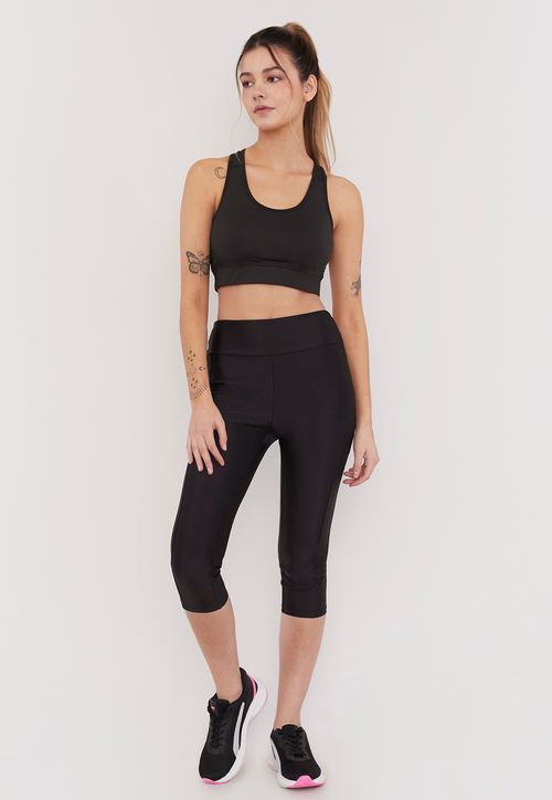 Calza Deportiva Mujer Crop Negro