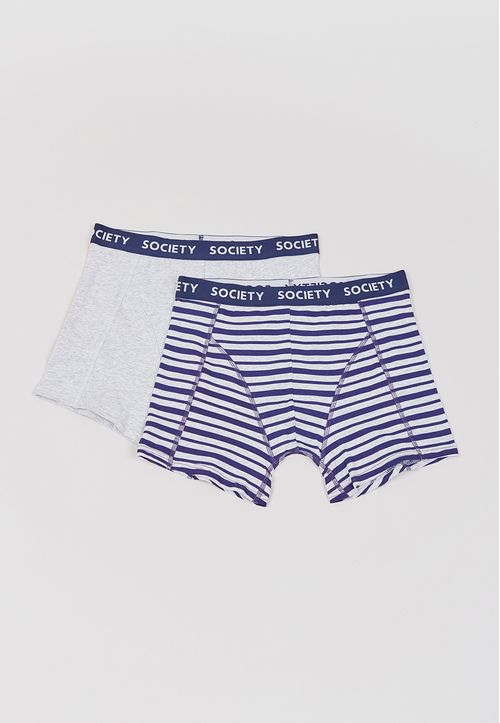 Bóxer Hombre Bipack Líneas Mix Gris/Navy