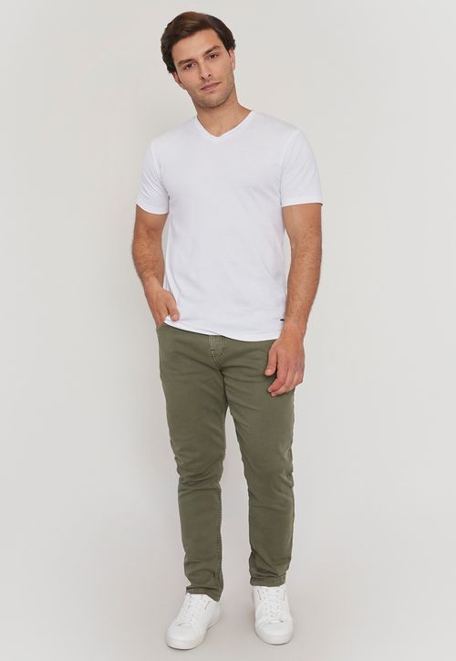 Pantalón Hombre Slim Fit Verde 5 Pocket