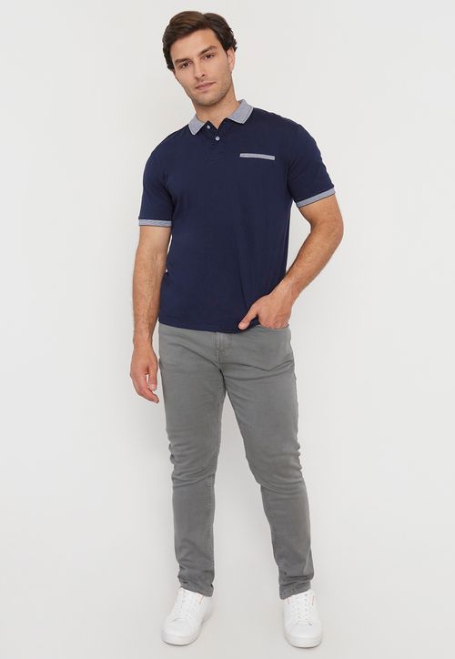 Pantalón Hombre Slim Fit Gris 5 Pocket