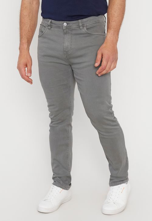 Pantalón Hombre Slim Fit Gris 5 Pocket