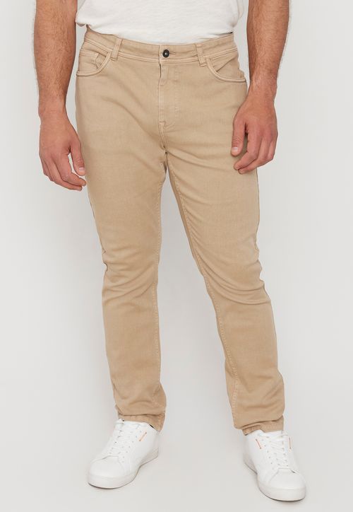 Pantalón Hombre Slim Fit 5 Pocket Camel Liso