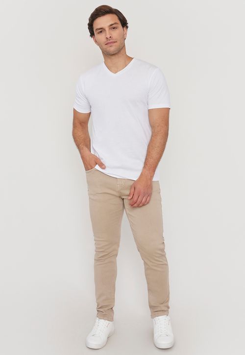 Pantalón Hombre Slim Fit Camel 5 Pocket