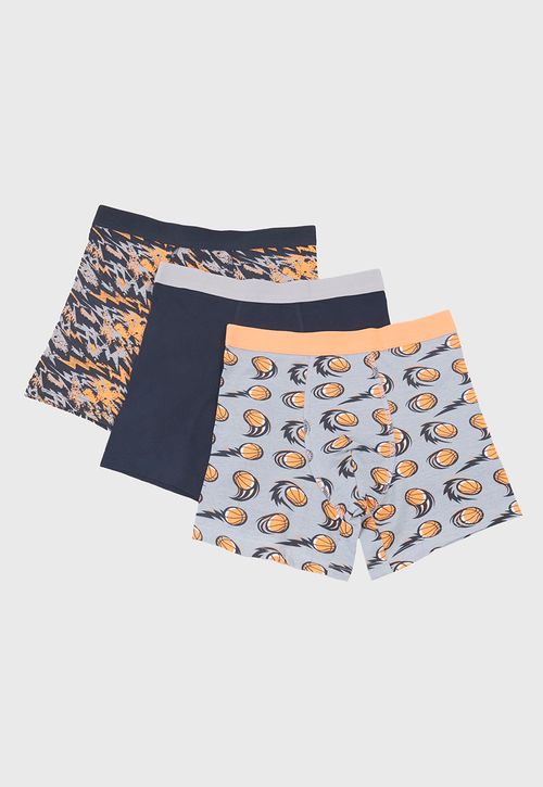 Boxer Niño Teen Tripack Naranjo