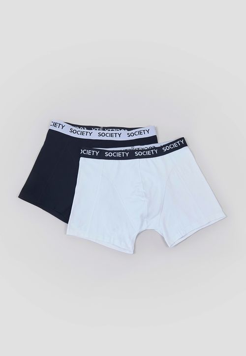 Bóxer Hombre Bipack Mix Liso Blanco/Negro