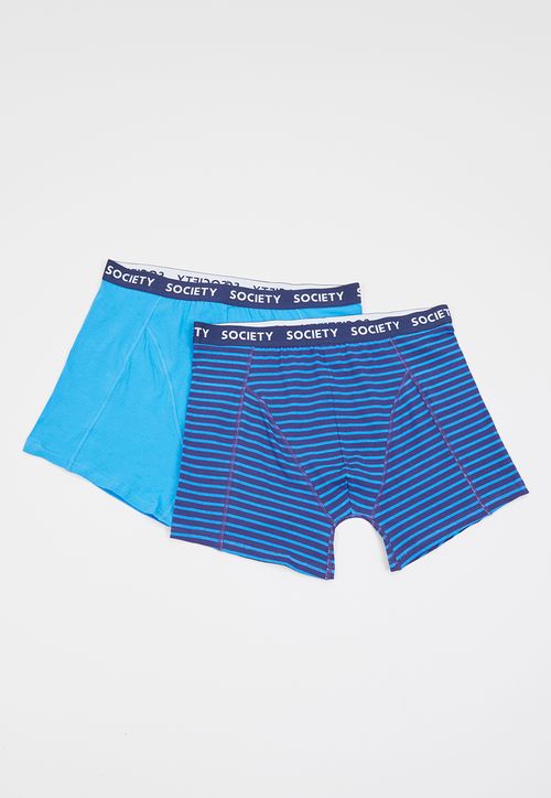 Bóxer Hombre Bipack Print Líneas Azul
