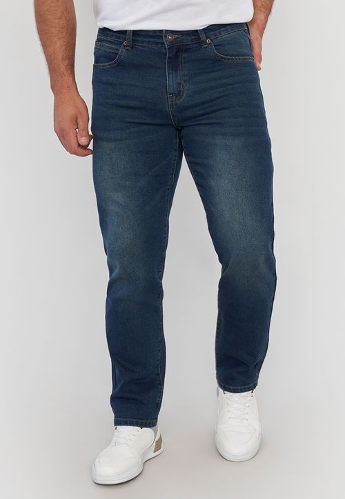 Jeans Hombre Straight Fit Color Azul Clásico