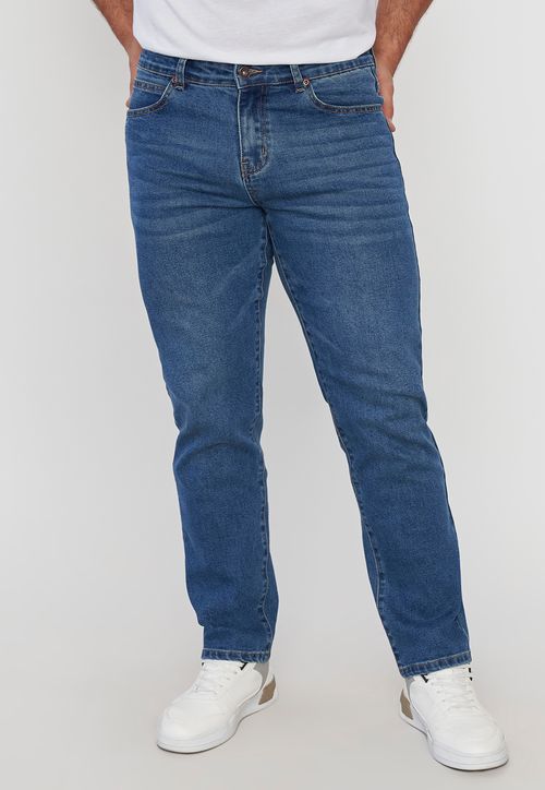 Jeans Hombre Straight Fit Color Azul Claro Clásico