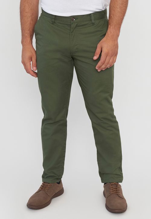 Pantalón Hombre Slim Fit Verde Bolsillo Chino