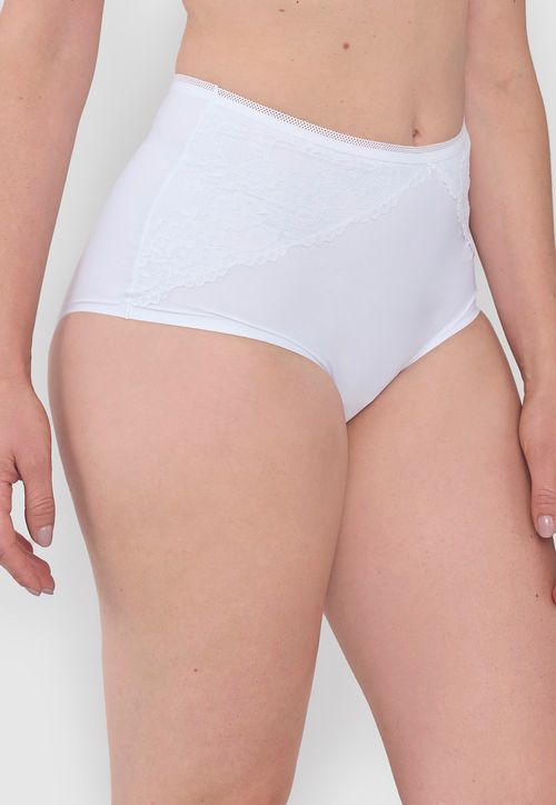 Calzón Mujer Microfibra Alto Laser Cut Blanco