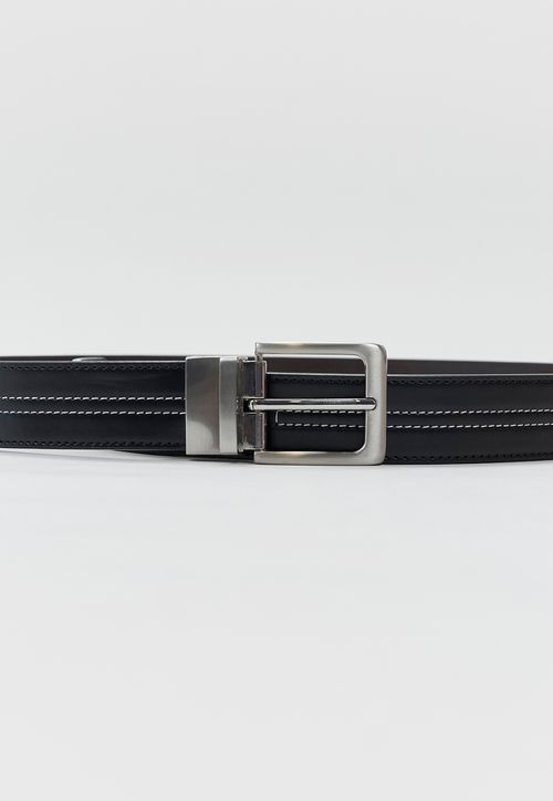 Cinturón Hombre Hebilla Reversible Negro Clásico