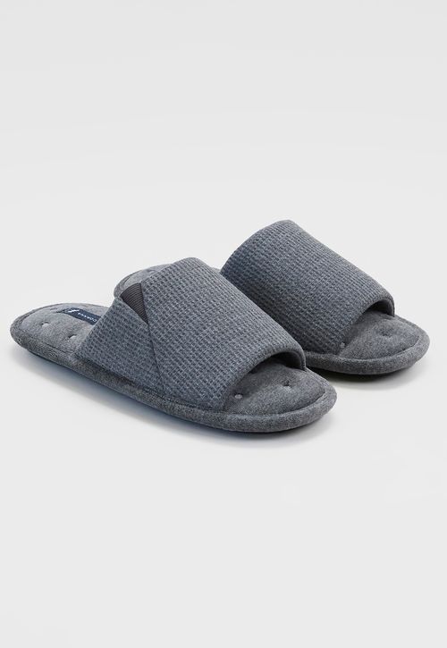 Pantuflas Hombre Toalla Gris