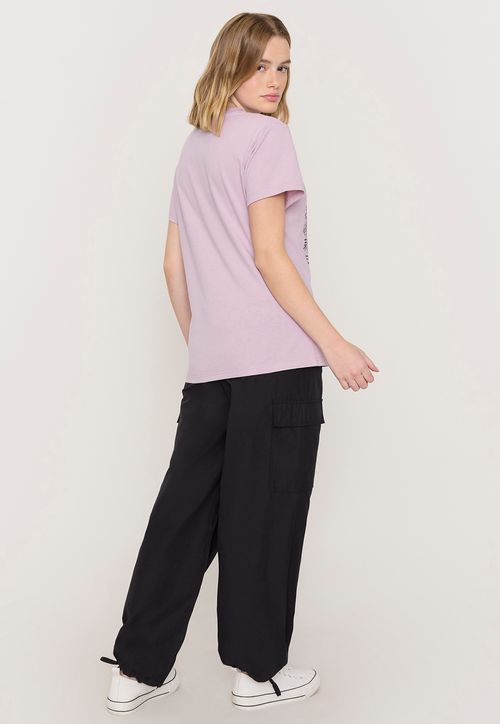 Polera Mujer Fun Oversize Rosado Acid Wash