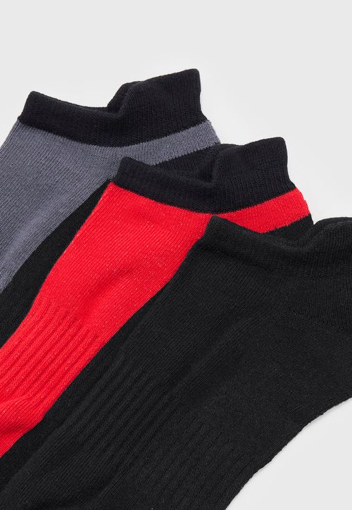 Calcetines Hombre Tripack Deportivo Mix Rojo