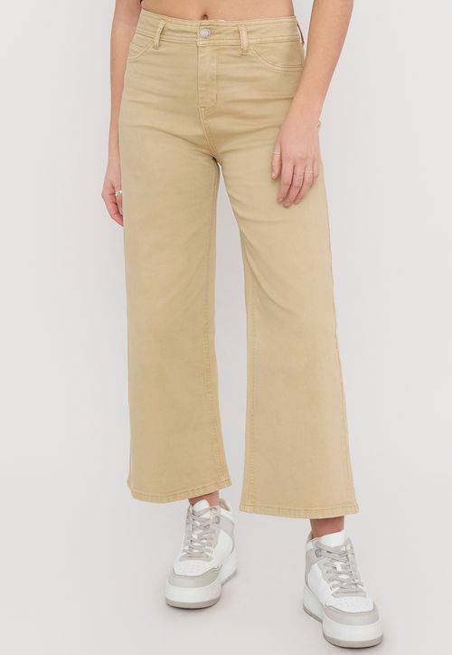 Jeans Culotte Mujer Color Beige