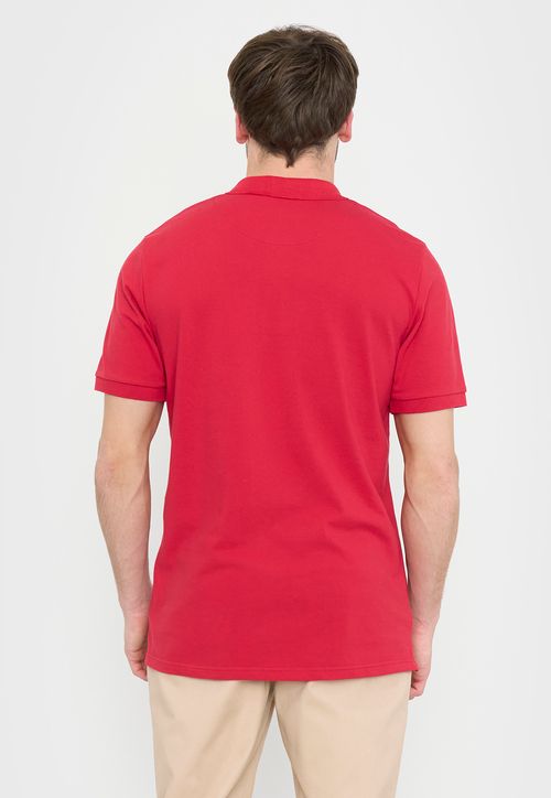 Polera Hombre Lisa Piqué Rojo M/C