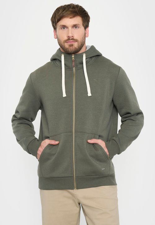 Polerón Hombre Full Zipper Verde Militar