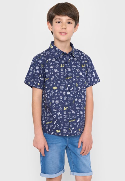 Camisa Niño Kids Fullprint Azul