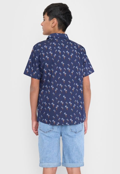 Camisa Niño Teen Fullprint Azul