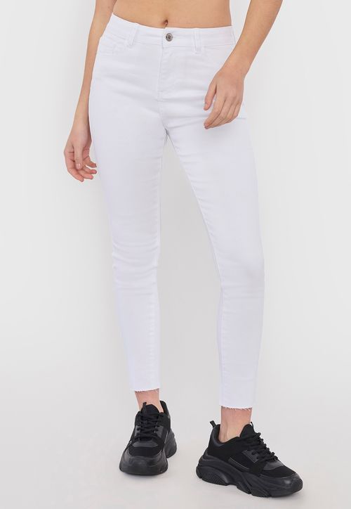Jeans Mujer Color Skinny Blanco
