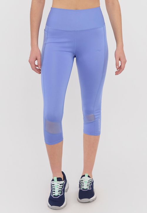 Calza Deportiva Mujer Crop Malla Celeste