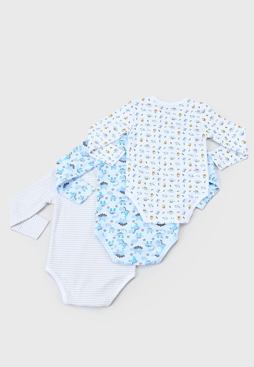 Body Bebe Niño ML Tripack Blanco