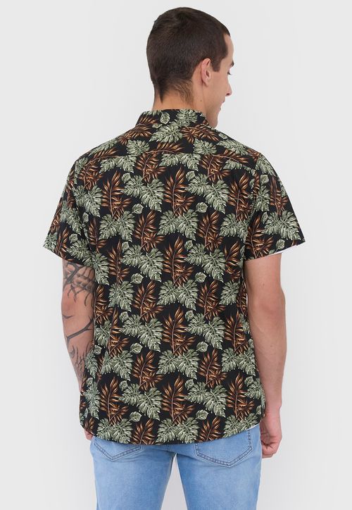 Camisa Hombre Cotton Full Print Verde