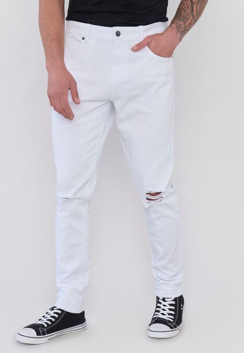 Jeans Hombre Skinny Fit Blanco