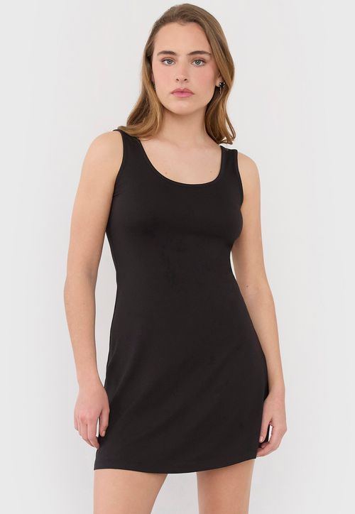 Vestido Mujer Corto Pabilo Ancho Negro