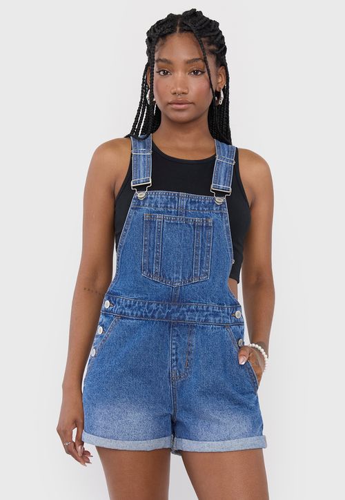 Jardinera Mujer Short Mujer Azul Medio