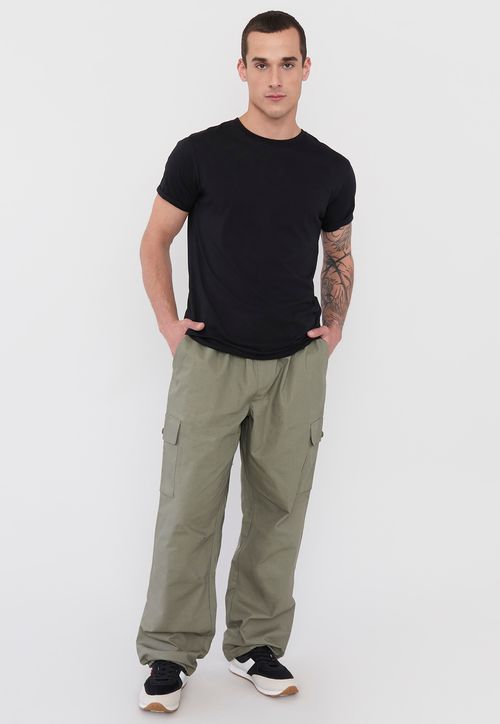 Pantalón Hombre Parachute Fit Verde Cargo