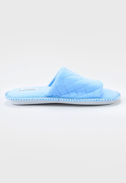 Pantufla Mujer Punta Abierta Celeste