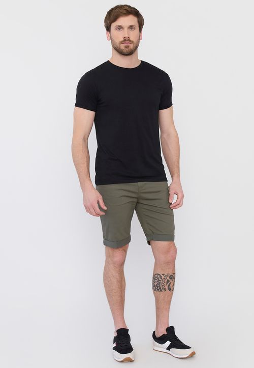 Bermuda Hombre Roll Up Verde Liso