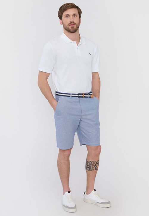 Bermuda Hombre Cinturón Azul