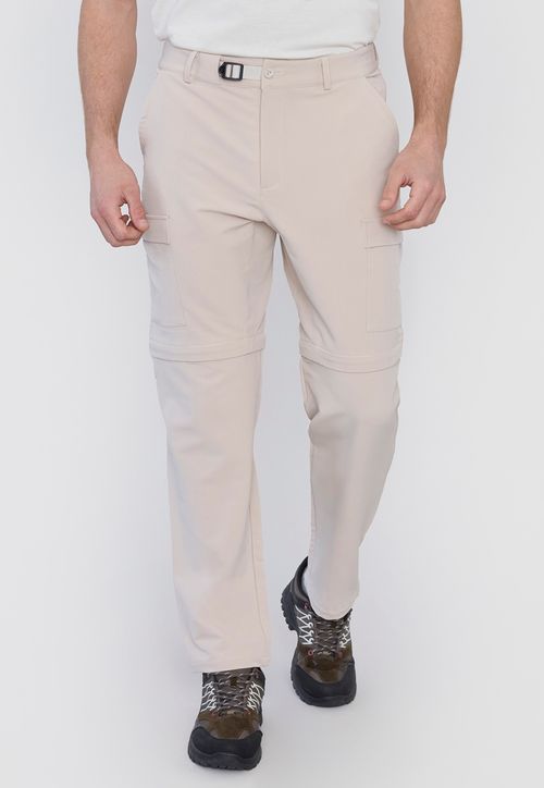 Pantalón Outdoor Hombre Beige Desmontable