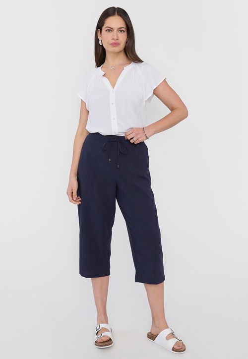 Pantalón Mujer Pescador Navy