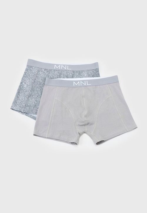 Bóxer Hombre Bipack Mix Print Gris