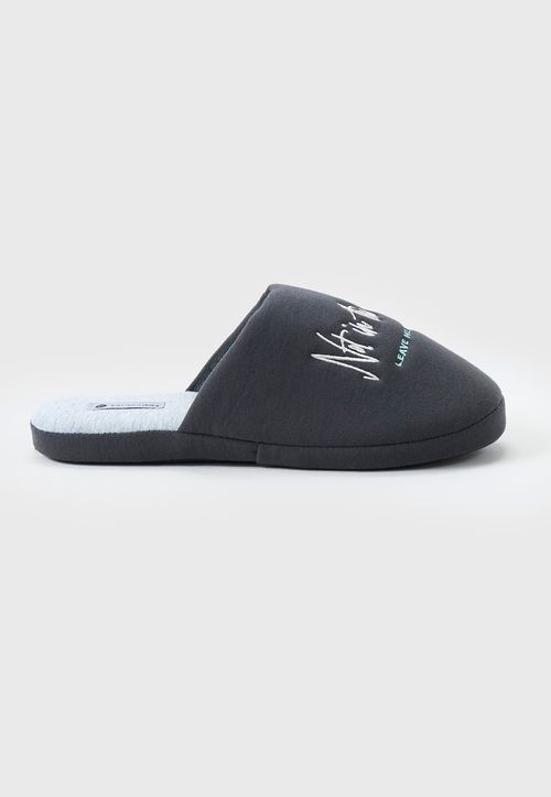 Pantuflas Hombre Print Gris