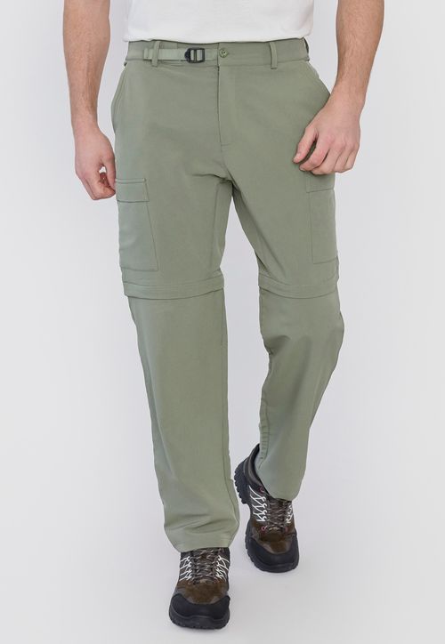 Pantalón Outdoor Hombre Verde Desmontable