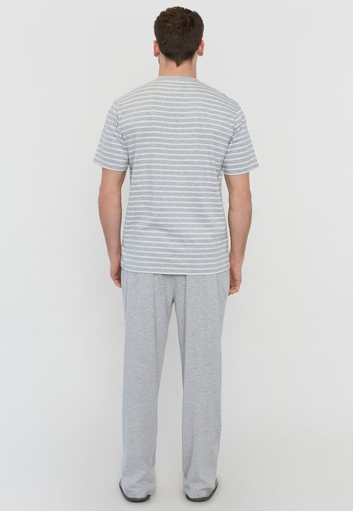 Pijama Hombre Vneck Gris Claro