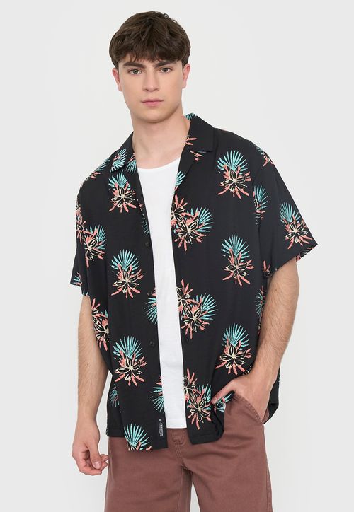 Guayabera Hombre Viscosa Poli Gris Oscuro