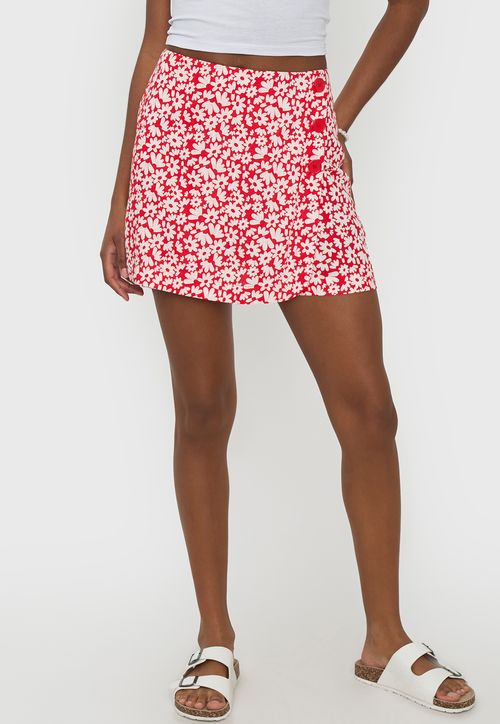 Skort Mujer Lino Lazo Lateral Rosado