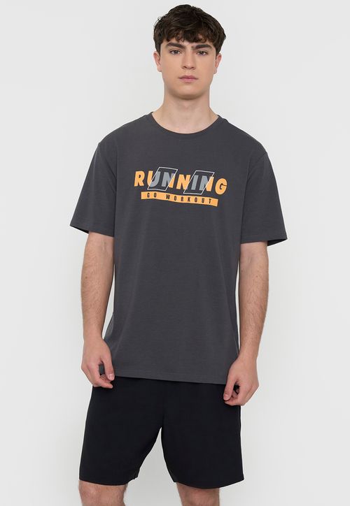 Polera Hombre Deportiva Fun Charcoal