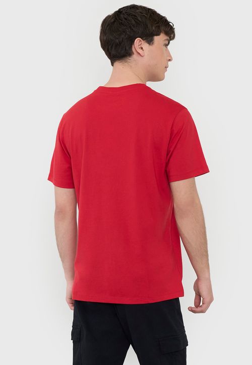 Polera Hombre R-Neck Print Rojo