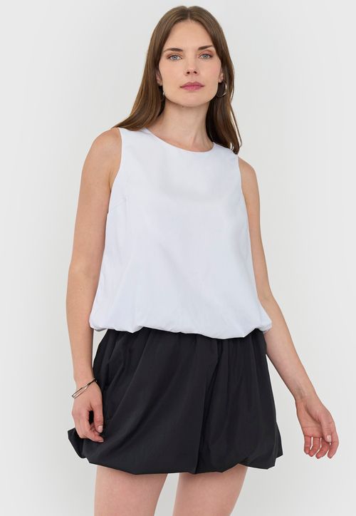 Blusa Mujer Volumen Blanco