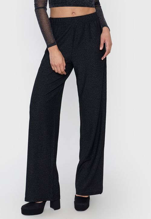 Calza Mujer Brillos Negro