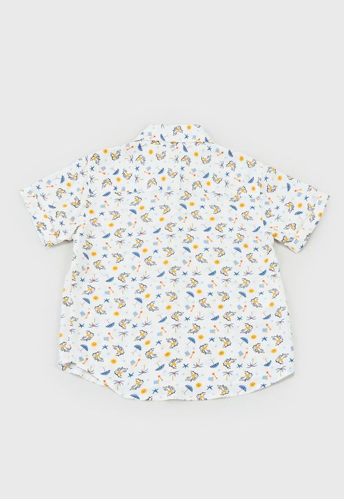 Camisa Bebe Niño Full Print Blanco