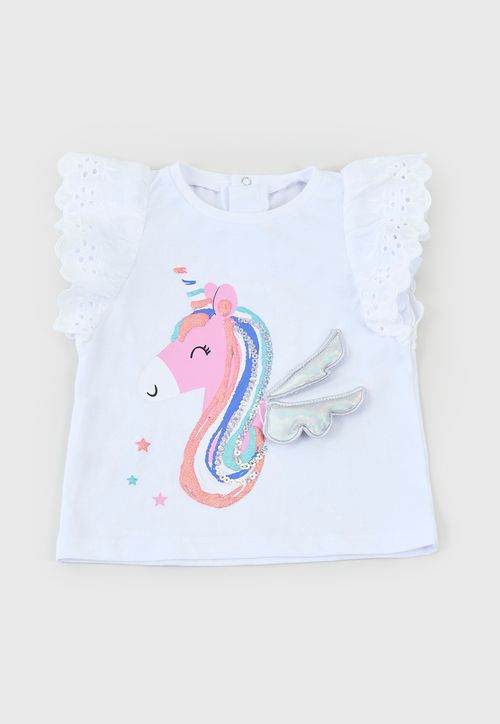Polera Bebe Niña Interactiva Broderie Blanco